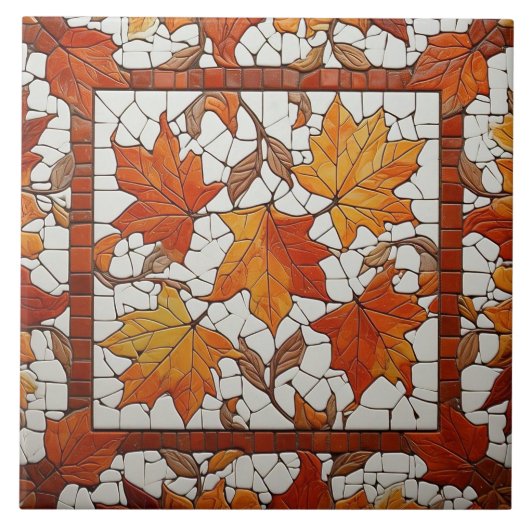 Roman Mosaik Style Blätter Keramik Tile Fliese (Vorderseite)