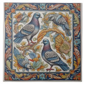 Roman Mosaik Style Tauben Keramik Tile Fliese (Vorderseite)