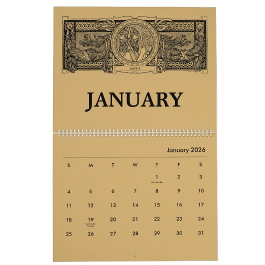 Roman Mythology Art Nouveau Kalender (Jan 2026)