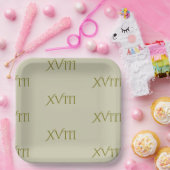 Roman Numeral 18. Geburtstag Papierplatte Pappteller (Party)