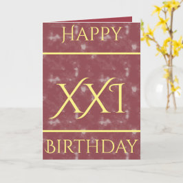 Roman Numeral 21. Geburtstag Grußkarte Karte