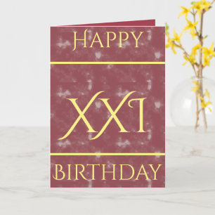 Roman Numeral 21. Geburtstag Grußkarte Karte