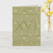 Roman Numeral Birthday Card Karte (Gelbe Blume)