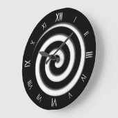 Roman Numeral Black Spiral Hypno Wall Clock Große Wanduhr (Winkel)