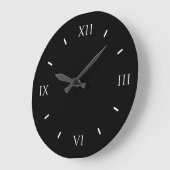 Roman Numeral Black Wall Clock (Round) Große Wanduhr (Winkel)