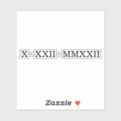 Roman Numeral Custom-Cut Vinyl Sticker (Blatt)