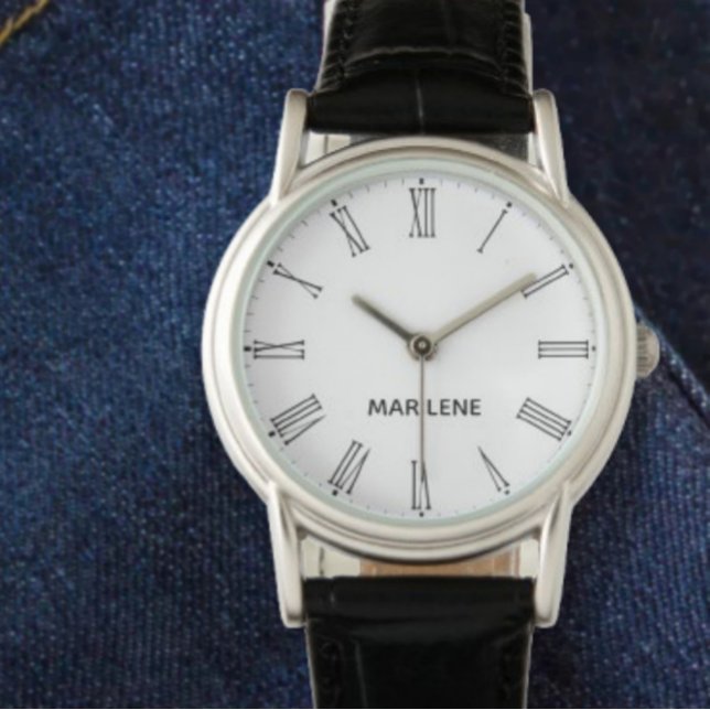 Roman numeral personalized minimalist elegant name armbanduhr (Von Creator hochgeladen)