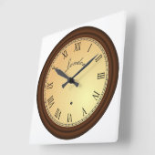 Roman Numeral Simulated Wood Frame London Quadratische Wanduhr (Winkel)