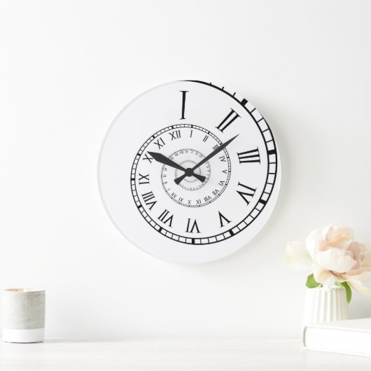 Roman Numeral Spiral Clock Große Wanduhr (Zuhause)