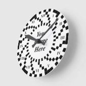 Roman Numeral Spiral Wave von Kenneth Yoncich Runde Wanduhr (Winkel)