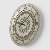 Roman Numeral Vintag Gold Round Große Wanduhr (Winkel)