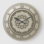 Roman Numeral Vintag Gold Round Große Wanduhr (Vorderseite)