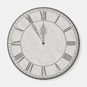 Roman Numerale Clock Face B&W Magnet