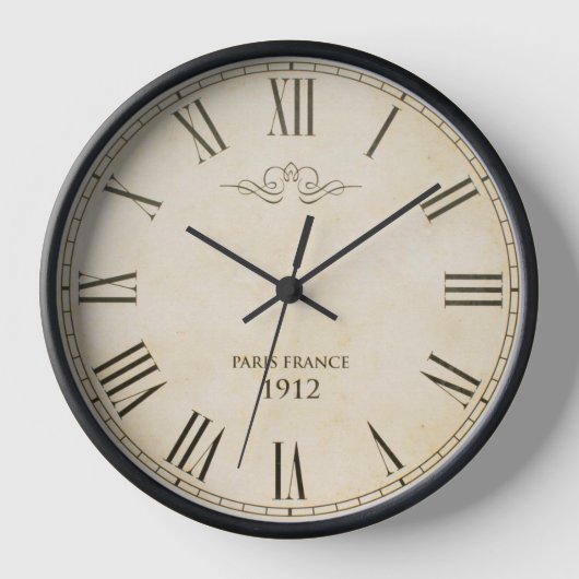 Roman Numerals Clock Face Paris Frankreich 1912 Wanduhr (Vorderseite)