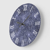 Roman Numerals Navy Disco Glitzer Große Wanduhr (Winkel)