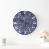 Roman Numerals Navy Disco Glitzer Große Wanduhr (Zuhause)