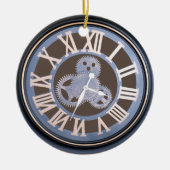 Roman Numerals Vintage Zahnraduhr Keramik Ornament (Vorne)