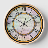 Roman Numerische Uhr Design mit Altem Musikblatt (Vorderseite)
