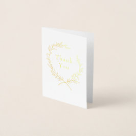 Roman Olive Leaf Wreath Wedding Danke Gold Folienkarte