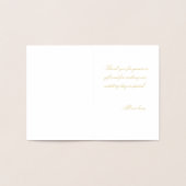 Roman Olive Leaf Wreath Wedding Danke Gold Folienkarte (Innenseite)