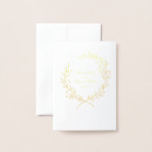 Roman Olive Leaf Wreath Wedding RSVP 1 Gold Folienkarte (Rückseite mit Umschlag)