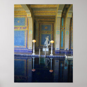 Roman Pool auf der Burg Hearst, Kalifornien Poster