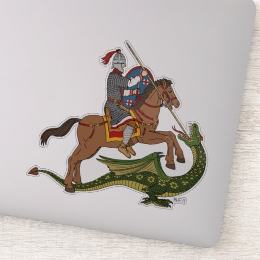 Roman Saint George und der Drache Aufkleber (Detail)