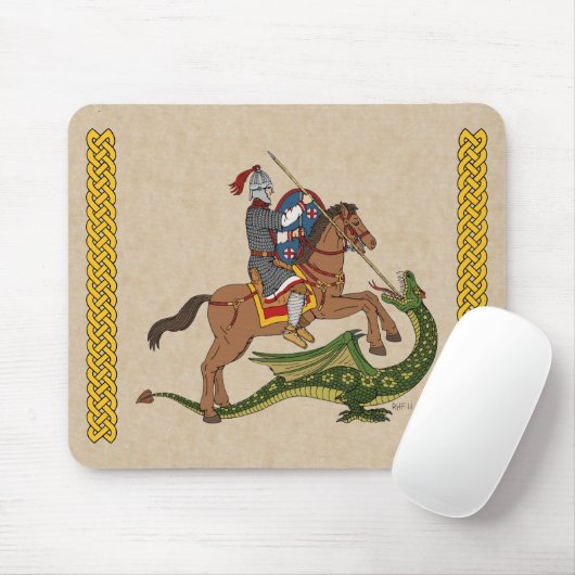 Roman Saint George und der Drache Mousepad (Mit Mouse)