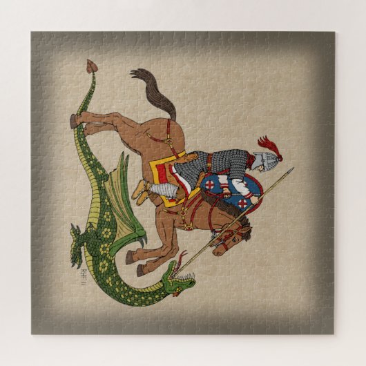 Roman Saint George und der Drache Puzzle (Horizontal)
