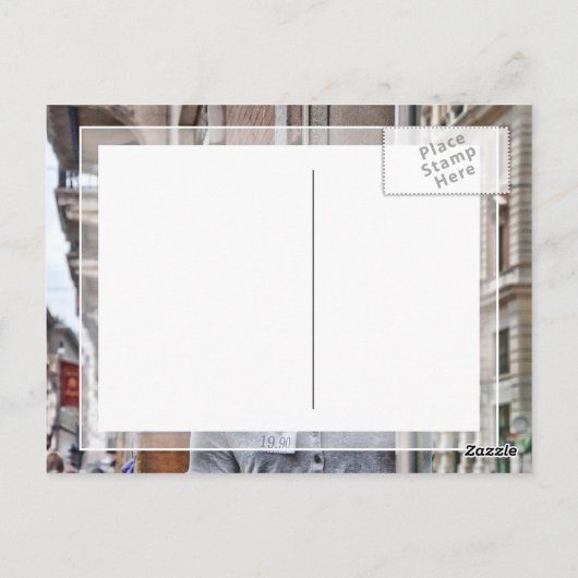 Roman Shopping Bizarre Italian Mannequin Postkarte (Rückseite)