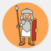 Roman Soldier Cartoon Birthday Sticker Sheet | (Vorderseite)