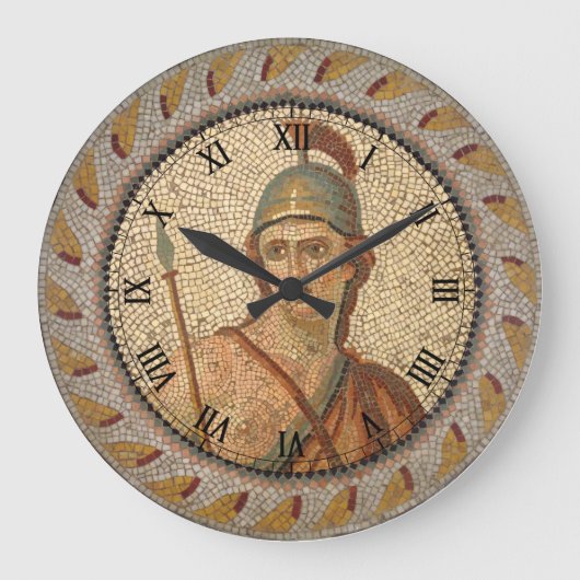 Roman Soldier Mosaik Große Wanduhr (Vorderseite)