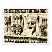 Roman Stone Carved Drama Faces Foto Print (Vorne)
