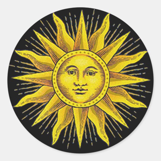 Roman Sun Runder Aufkleber (Vorderseite)
