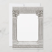 Roman Toga Party Einladung mit eleganten Säulen (Rückseite)