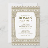 Roman Toga Party mit eleganten Tempelsäulen Einladung (Vorderseite)