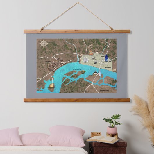 Roman & Viking London Tapestry Wandteppich Mit Holzrahmen (Schlafzimmer)