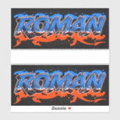 Roman Vorname Name Graffiti Aufkleber Sticker (Blatt)