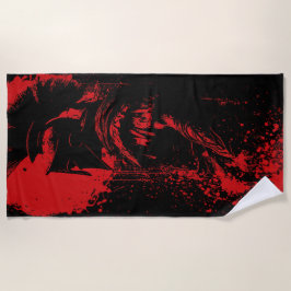 Roman Warrior Helmet Silhouette Art Strandtuch