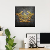 Roman Weathered Gold Eagle auf Eisen Poster (Heimbüro)