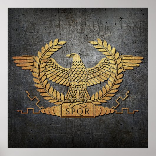 Roman Weathered Gold Eagle auf Eisen Poster (Vorne)