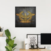 Roman Weathered Gold Eagle auf Eisen Poster (Heimbüro)