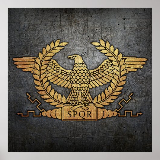 Roman Weathered Gold Eagle auf Eisen Poster (Vorne)