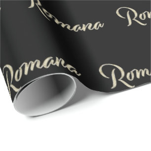 Romana white gold Handwriting Geschenkpapier