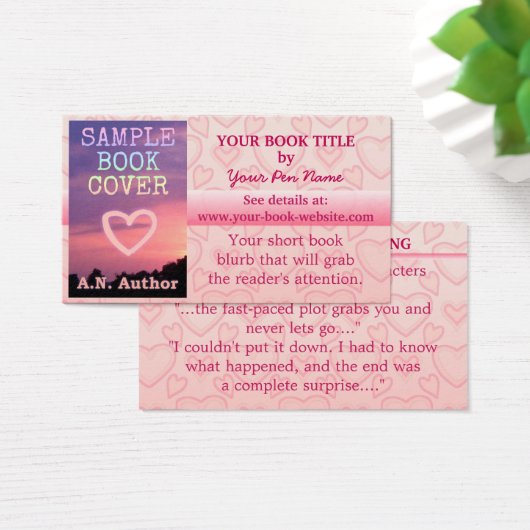 Romance Autor Buch Werbeaktion Rosa Herz (Schreibtisch)