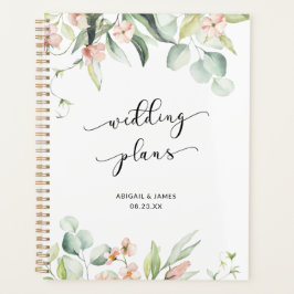 Romance Blush Elegante Blumengrün Hochzeit Planer