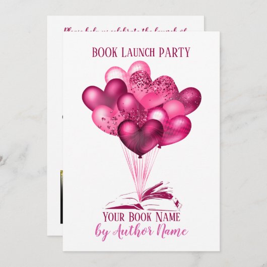 Romance Book Launch Party Einladung (Vorne/Hinten)