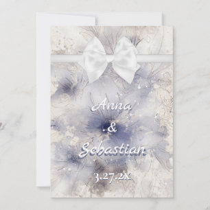 *~ Romance Bow AR26 Blume QR UAWG Wedding Einladung