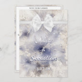 *~ Romance Bow AR26 Blume QR UAWG Wedding Einladung (Vorne/Hinten)