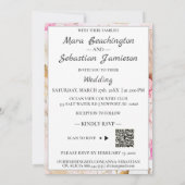 *~ Romance Bow AR26 Blume QR UAWG Wedding Invita Einladung (Rückseite)